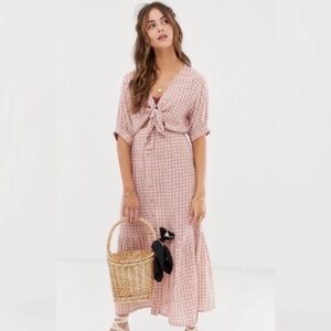 Faithfull the Brand Maple Tie-Front Midi Dress